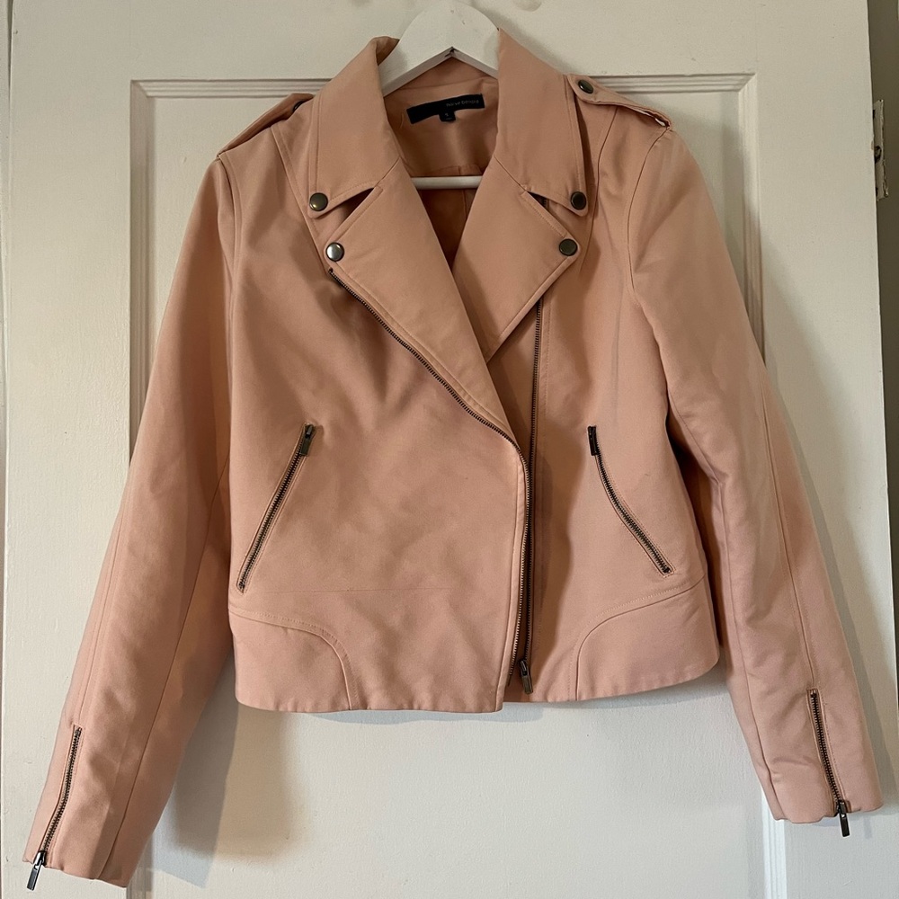 Harvé Benard Pale Pink Moto Jacket